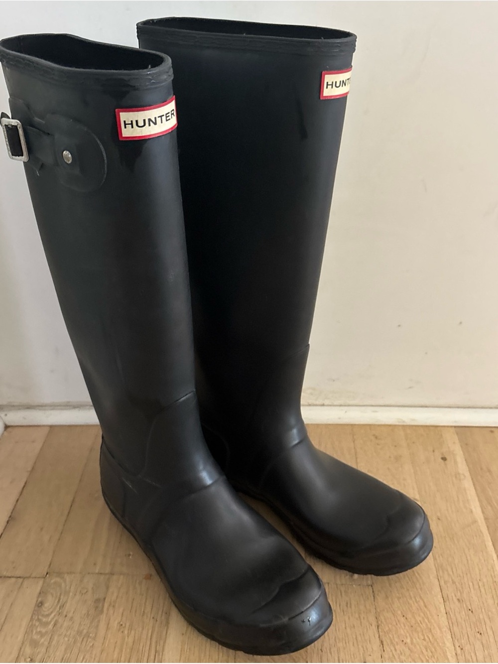 Hunter Classic Original Tall Rain Boots Matte Black Sz 9- Keep Your Feet Dry EUC
